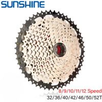 SUNSHINE Mountain Bicycle Freewheel Bicycle Sprocket MTB Cassette 8/9/10/11/12 Speed 32/36/40/42/46/50/52T For Shimano/SRAM