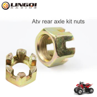 LINGQI RACING Motorcycle Rear Axle Kit Nut Hexagonal Slotted For 50cc-250cc ATV Kart Off-Road Vehicle Quad Bike Go Buggy Parts