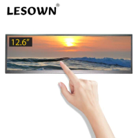 LESOWN 12.6 inch Ultrawide Monitor Portable Touch Screen USB C IPS 1920x515 mini HDMI Additional Bar Long Moniter With Stand