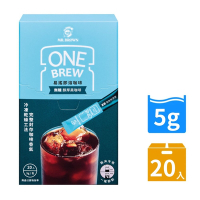 【金車/伯朗】伯朗ONE BREW易搖即溶-無糖醇厚黑咖啡(5公克x20包)