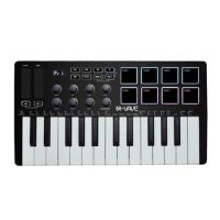 M-VAVE SMK25 Midi Keyboard Controller 25-Key USB MIDI Controller 8 RGB Drum Pads Bluetooth Backlit Trigger Pads 6.35mm Pedal