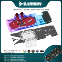 BARROW VGA Dual Side Backplate Block For MSI RTX3090 3080 VENTUS 3X OC,GPU Active Memory VRAM Heatsink BS-MSV3090-PA2