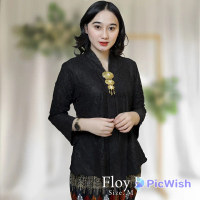 Setelan Kebaya Brokat Floy Atasan Kebaya Modern Baju Kartini Lengan 7/8 Wanita Dewasa