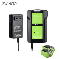 For GreenWorks 40V Lithium-ion Battery Charger Adapter Portable Power Supply With USB 3W Work Light For GLB 29472/29482/29462
