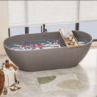 Immerse Yourself in Unmatched Luxury with Our Handcrafted Solid Surface Freestanding Bathtub - Perfe