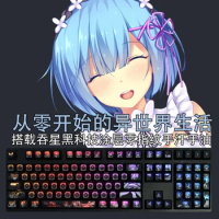 1 Set Rem Anime Backlit Keycaps PC Coating For Logitech G610 G512 G Pro X Razer BlackWidow Huntsman Corsair K70 K95 Key Caps
