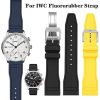 Fluororubber FKM Watchband for IWC Strap For Big Pilot Portofino TOP GUN Dustproof Waterproof Rubber Watch Strap 20mm 21mm 22mm
