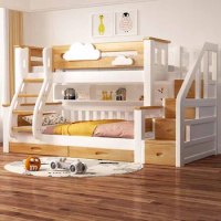 Solid wood bunk bed, children's bed, high and low bed, mother bed, male and female bunk bed, upper and lower bunk beds