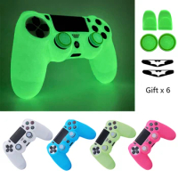 Luminous Glowing in Dark Silicone Case For PS4 Gamepad Joystick Cover for Playstation 4 Controller Skin Video Games Accessory