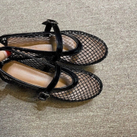 Sandal Jala, Kaki Bulat, Jaring Berongga, Kasut Tapak Rata, Untuk Wanita, dengan Gancu Flats Shoes