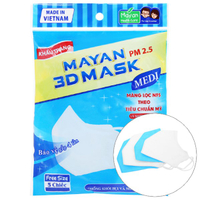 Khẩu trang y tế Mayan PM 2.5 3D Mask 4 lớp màu trắng size M
