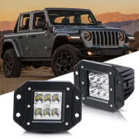 1/2PCS 18W 24V Spot LED Work Light Bar Flush Mount Driving Lights for Car Jeep Truck 4x4 Offroad 4WD ATV LED Spot Beam Fog Light