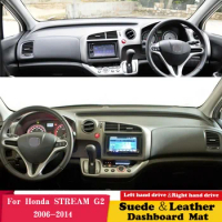 For Honda STREAM G2 RST TS ZS RN6 RN7 RN8 RN9 2006-2014 Suede Leather Dashmat Dashboard Cover Pad Dash Mat Carpet Accessories