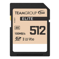 【TEAM 十銓】Elite SDXC 512GB UHS-I U3 V30 4K 記憶卡 [支援4K UHD攝錄影+終身保固]
