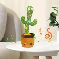 1pc-Dancing Talking Cactus Toys For Baby Boys And Girls, Singing Mimicking Recording Repeating What You Say Sunny Cactus Up Plus