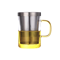 加大茶漏款304不鏽鋼濾網耐熱玻璃泡茶杯(超值2入)