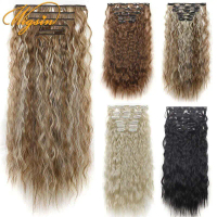 Sambungan Rambut, 6 Keping / Set, 16 Klip, Panjang 60cm, Potongan Rambut Kerinting Keriting, Gaya Ja