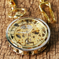 懷錶 懷表 手動蒸汽朋克機械懷錶 復古鏤空機芯無蓋羅馬數字懷舊手動機械錶