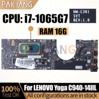 For LENOVO Yoga C940-14IIL Notebook Mainboard Laptop NM-C381 SRG0N i7-1065G7 16G RAM 5B20S43850 Motherboard Full Tested