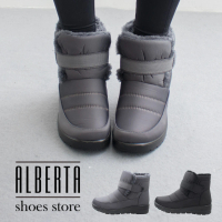 預購 Alberta 4cm短靴 秋冬百搭保暖內刷絨 筒高12cm魔鬼氈厚底圓頭太空靴 雪地靴