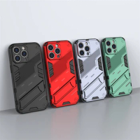 For iPhone 15 Pro Max Case for iPhone 15 Pro Max Cover Capa Punk Armor Shell Kickstand Phone Case for Apple iPhone 15 Pro Max