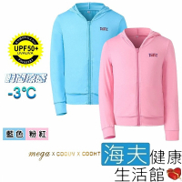 海夫健康生活館 MEGA COOUV 日本技術 兒童 冰感 防曬 輕透 科技外套 粉紅/藍(UV-411)
