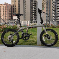 Carbon Fiber Road Bike, Folding Bicycle, Double Disc Brake, Small Bike, 20 Inch, 22 Inch, 18 Speed