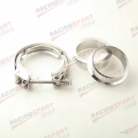 2.5" Stainless Steel Turbo Exhaust Quick Release V-Band Vband Clamp + Flange Kit