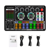 Broadcast Audio Mixer Party Gaming Music Studio Universal Multifunctional DJ Gift Live Sound Card Voice Changer Multiple Effects