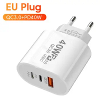 Lightweight 40w Charger Reliable 40w Dual Pd Type-c/usb Travel Charger Adapter Compact for Fast for Mobile for Travel