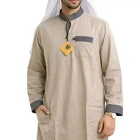 Jubah Al Amwa Premium 100% Original | Zipper Warna Kombinasi Mocca S