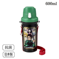 🌟媽媽買🌟 日本製 BANDAI 鬼滅之刃 ag抗菌 塑膠彈蓋直飲水壺(附杯繩/600ml)