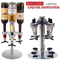 2/4 Bottle Rotating Liquor Dispenser Standing Wine Holder Drink Alcohol Shot Bar Tools, Rotate Beverage Liquor Whiskey Dispenser
