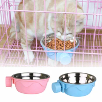 Stainless Steel Removable Puppy Dish for Cage Training Pet Supplies Food Feeder Feeding Bowl Dog Bowl