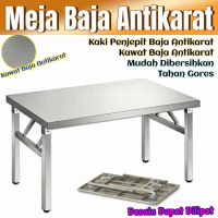 Meja Lipat Stainless Kitchen Bar Table Meja Bar Dapur Meja Makan Steel