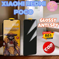 For Xiaomi Redmi Poco Tempered Glass Privasi Anti Gores Kaca Privasi Tg Screen Protector Guard Anti 