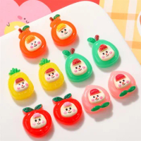 100pcs Cartoon Jelly Color Fruit Doll Resin Flat Back Cabochon DIY Handmade Crafts/Mobile Phone Decorative Headgear Accessories