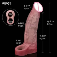 FAAK Hollow Dildos Silicone Male Enlarge Pe nis Sleeve Realistic Extender Pe nis Pump with Co ck Rin