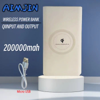 200000mAh Power Bank Two-Way Wireless Fast Charging Powerbank Portable Charger Micro USB External Battery For Xiaomi IPhone14 13