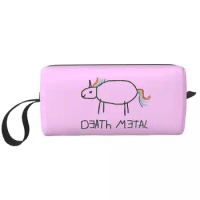 Death Metal Unicorn Makeup Bag Cosmetic Organizer Storage Dopp Kit Toiletry Cosmetic Bag for Women Beauty Travel Pencil Case