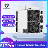 Antminer S17Pro 50T 53T 56T 59T Improve BTC BCH Miner Asic Miner S17Pro with PSU Better Than BITMAIN T15 S9 S9i S9j Z9 M3 S15