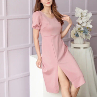 Aira Dress Scuba Premium Dress Belah Pinggir