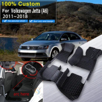 Non-hybrid Vehicle Car Mats Floor For VW Volkswagen Jetta Vento A6 1B 2011~2018 Waterproof Floor Mat Auto Carpet Car Accessories