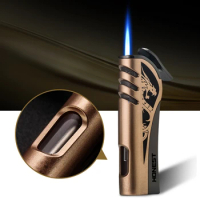 HONEST Metal Flame Torch Jet Dragon Lighter Windproof Gas Metal Inflatable Butane Cigarette Lighter Men's Small Tools