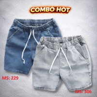 Combo 2 quần short jean nam lưng thun co giãn kèm giây rút trẻ trung Fashion24h QS