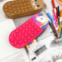 Creative Cartoon Pencil Case Unicorn Silicone Decompression Stationery Box High Capacity Pencil Pouch for Kids School Gifts