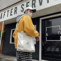 FINDSENSE 品牌 韓國 手提包 INS時尚 印花 大容量 運動 帆布包 斜挎包 潮男  單肩 手拎包