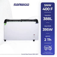 Freezer Sanwoo Sliding Curved Glass SNW 400F / Freezer Sliding Curved Glass 388L
