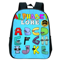 Kids Letter Pattern Backpack Alphabet Lore Print School Bag Preschool Boys Girls Kindergarten Backpack Waterproof Bookbag Gift
