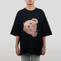 PALM ANGELS BIG BEAR OVER BLACK TEE XXS